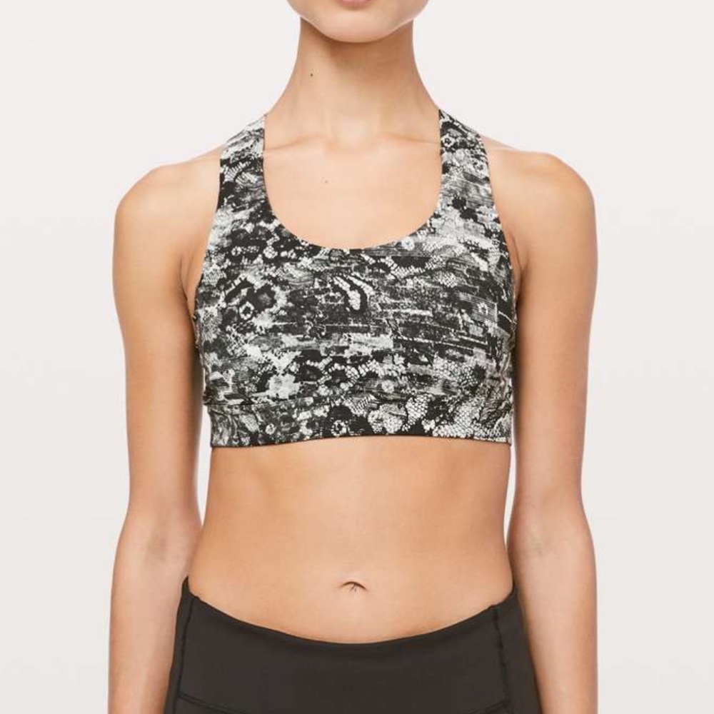 Lululemon Athletica All Sport Bra III in Masked Lace Starlight Black Size 2